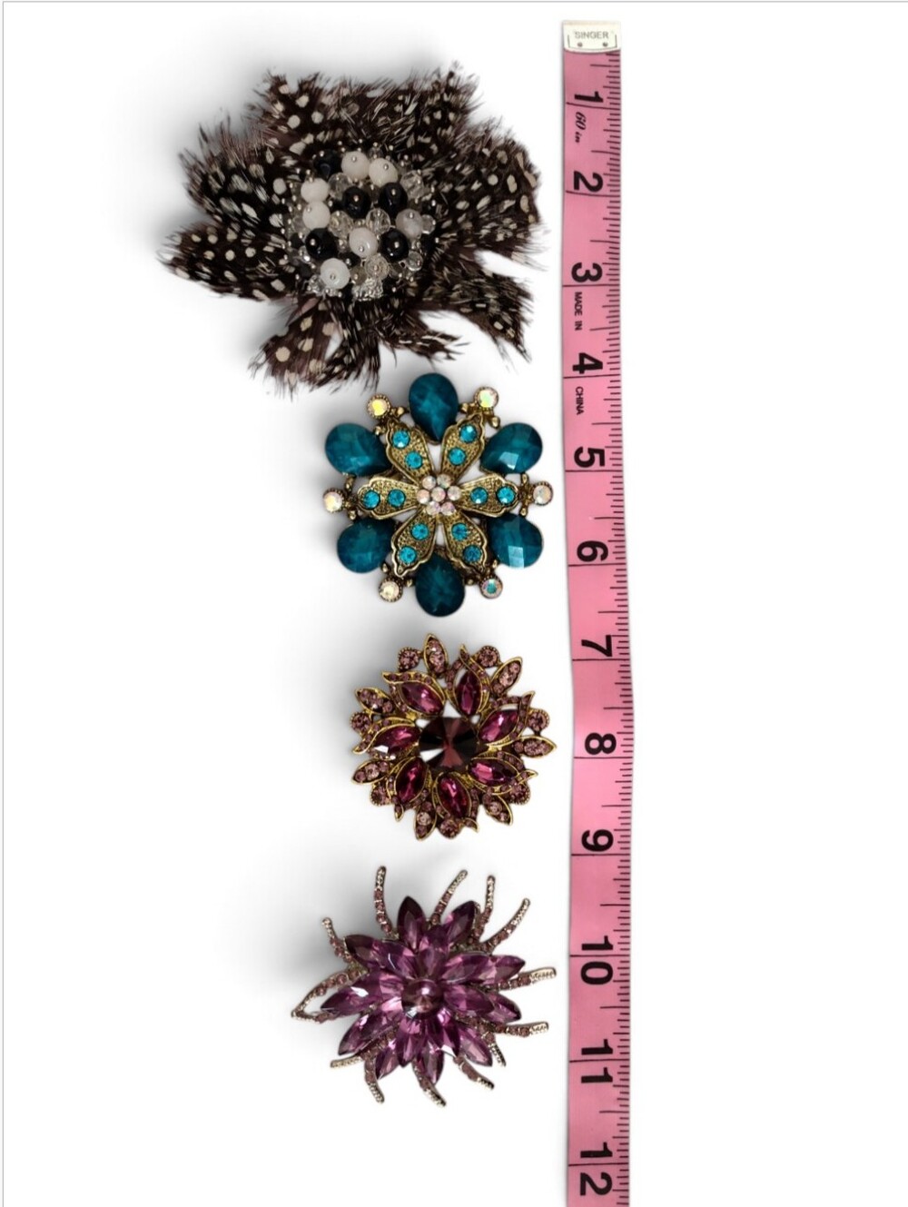 Vintage-Style Floral Costume Brooch Lot - Set Of 4 - Picture 4 of 4